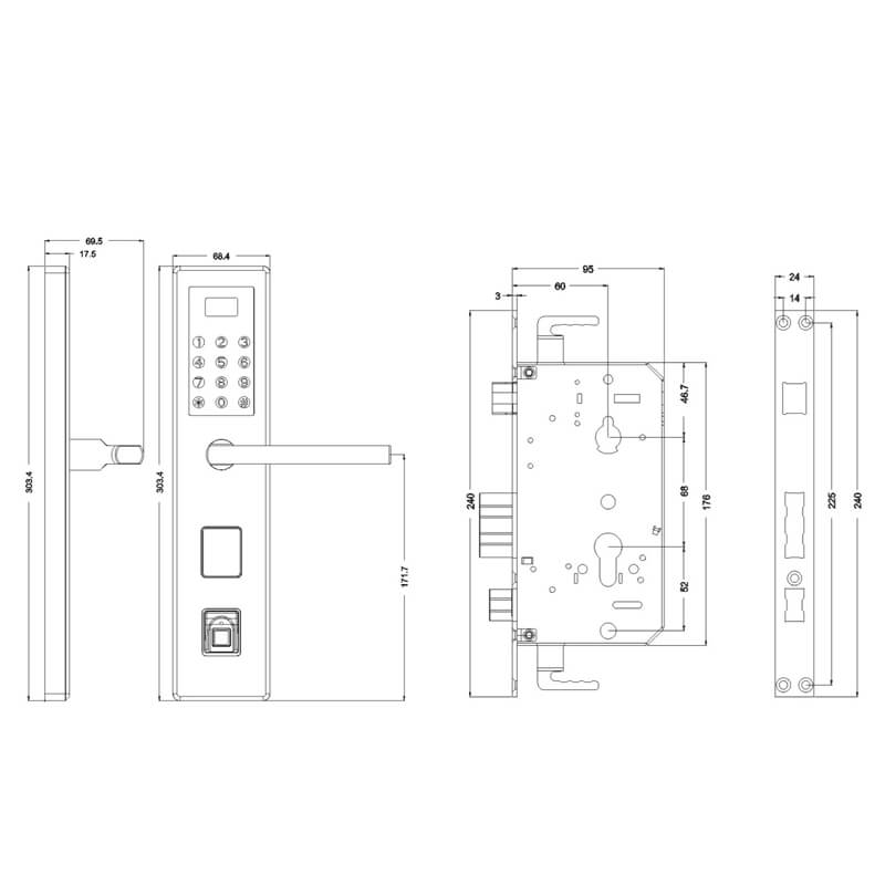 fingerprint door lock access control
