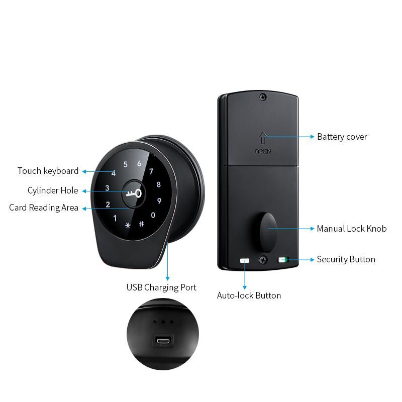 BLE APP Deadbolt Wifi Electronic Digital Door Lock without Handle - Image 6