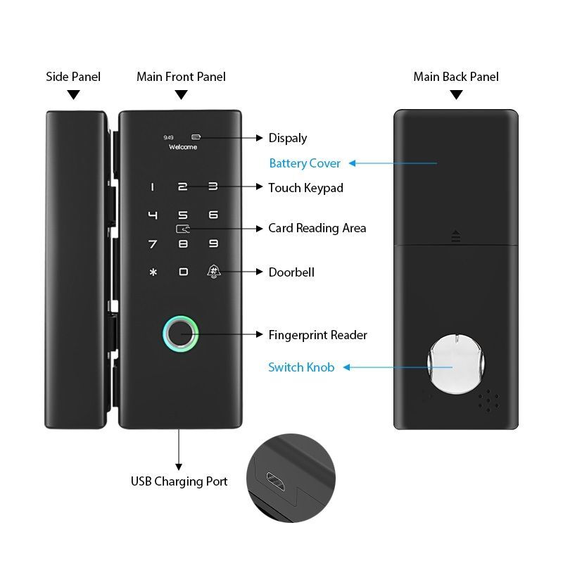 Tuya Smart Glass Door Lock For Office - Image 4