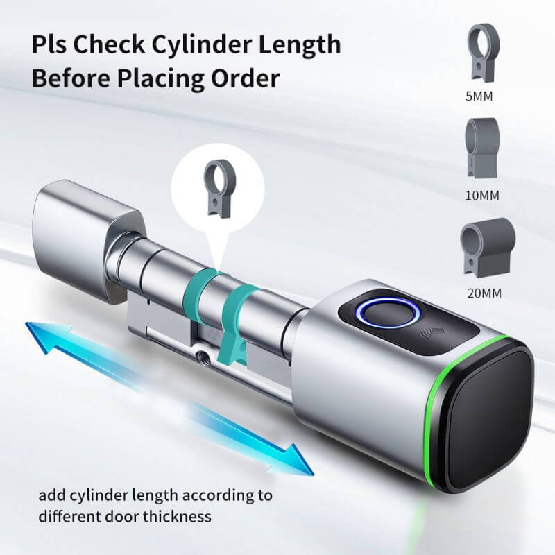 iLockey European Profile Lock Cylinder Tuya Smart Door Lock Fingerprint Electronic Lock Cylinder - Image 5