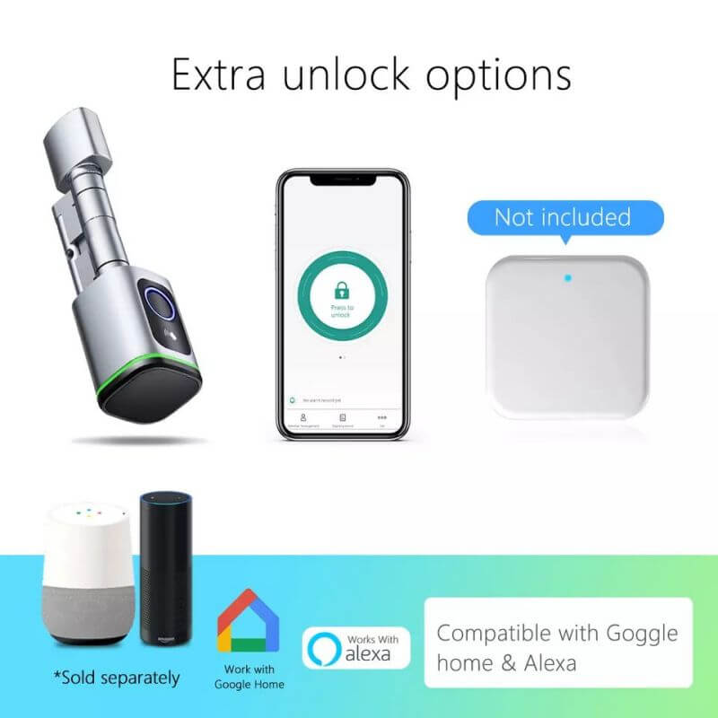 iLockey European Profile Lock Cylinder Tuya Smart Door Lock Fingerprint Electronic Lock Cylinder - Image 6