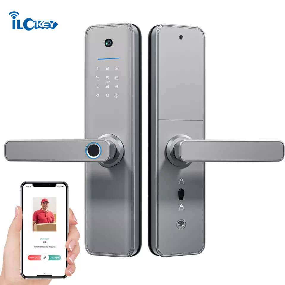 iLockey Tuya Smart Life App Password Mortise Lock Smart Door Lock with Camera - Image 3