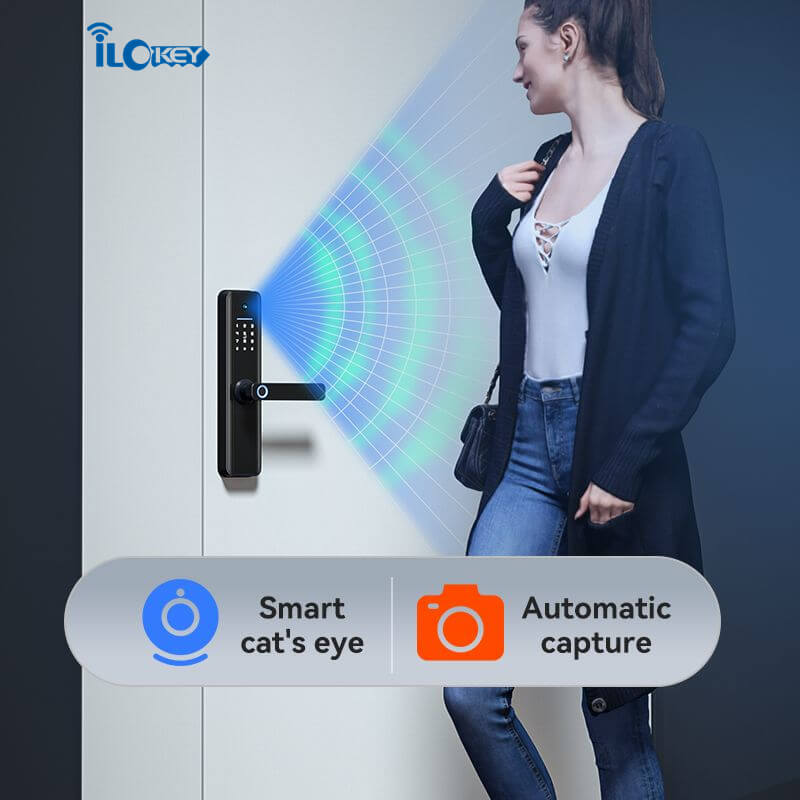 iLockey Tuya Smart Life App Password Mortise Lock Smart Door Lock with Camera - Image 8