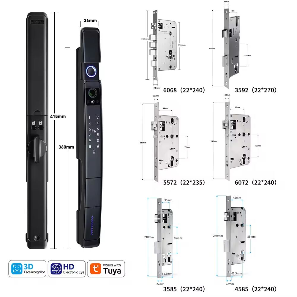3D Face Recognition Fingerprint Smart Door Lock APP Control Biometric Keyless Entry Outdoor - Image 6