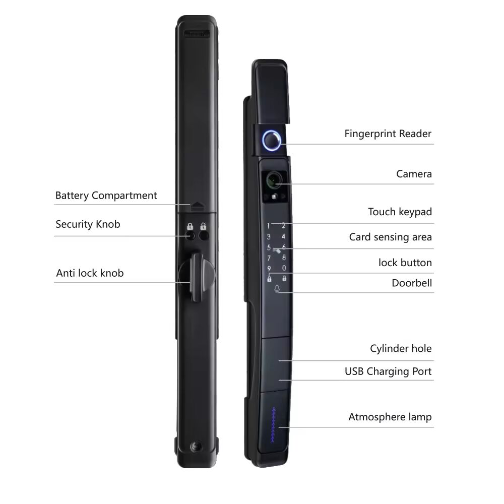 3D Face Recognition Fingerprint Smart Door Lock APP Control Biometric Keyless Entry Outdoor - Image 4