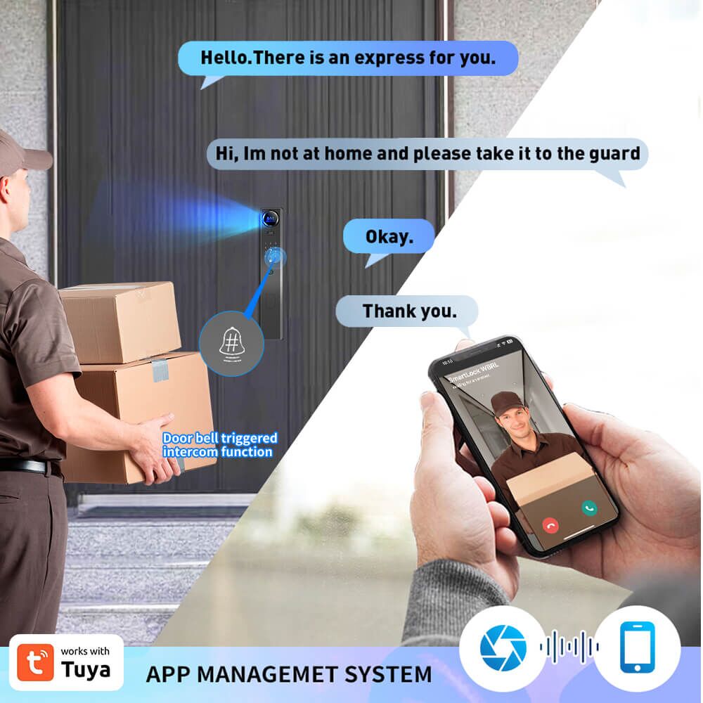 3D Face ID Smart Door Lock Tuya Wifi Camera Lock Intelligent for Outdoor Aluminum Wood Door - Image 6