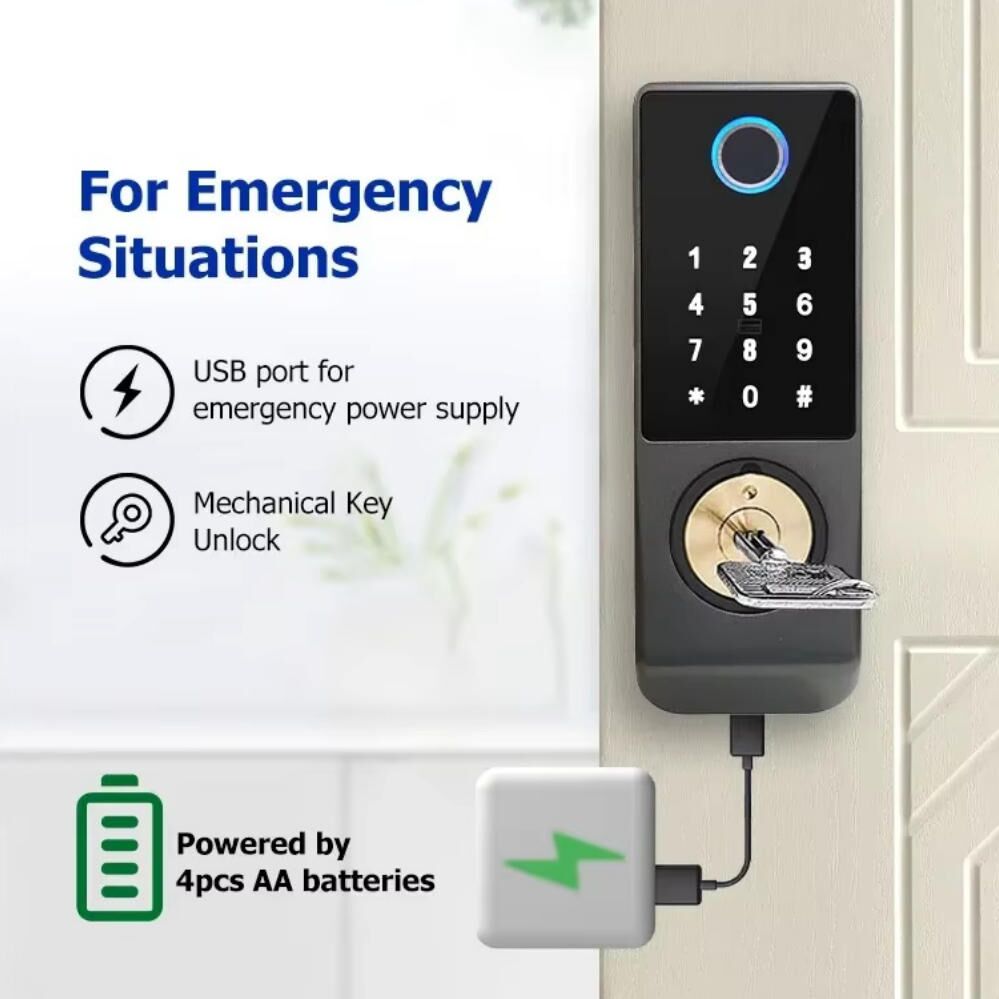 Digital Outdoor Door Intelligent Wifi Exterior Waterproof Metal Gate Smart Door Remote Control Electronic Rim Lock - Image 6