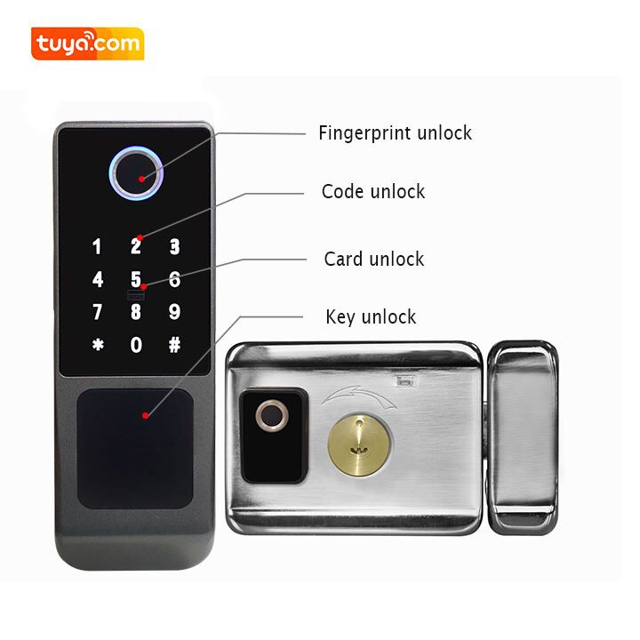 Digital Outdoor Door Intelligent Wifi Exterior Waterproof Metal Gate Smart Door Remote Control Electronic Rim Lock - Image 2