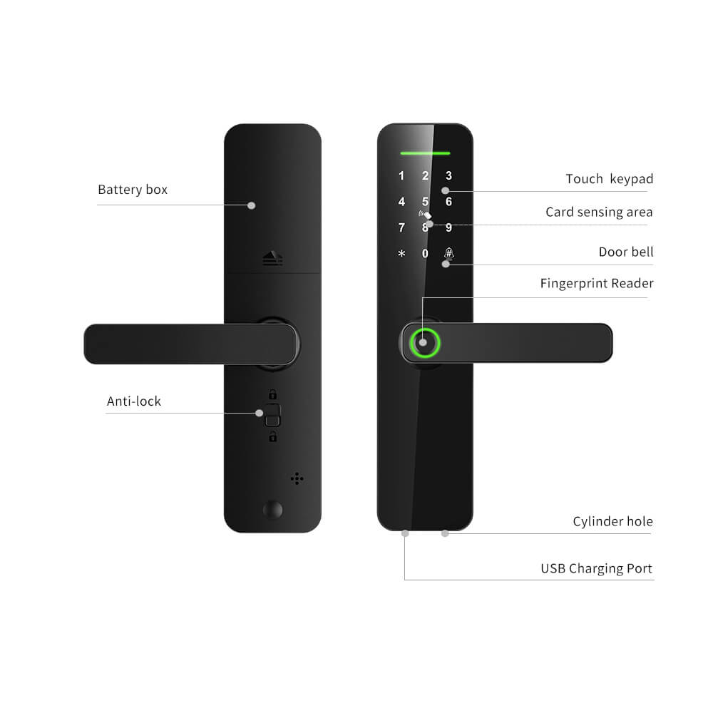 Electronic Door Lock TT App Fingerprint App Smart Door Locks for Wood Door - Image 2