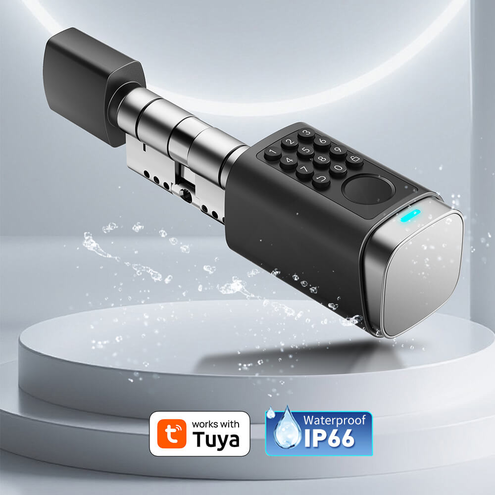 Euro Code Smart Adjustable Cylinder Tuya Fingerprint Digital Cylinder Lock