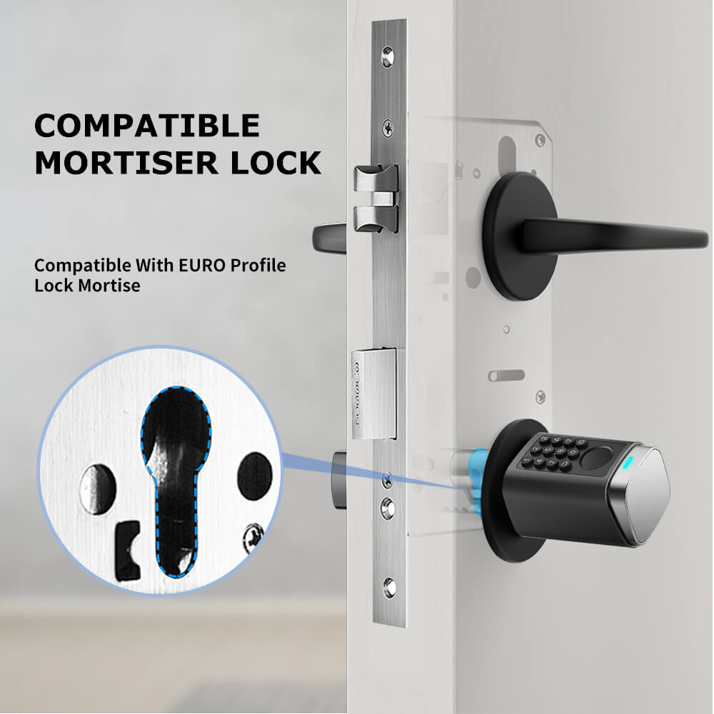 Euro Code Smart Adjustable Cylinder Tuya Fingerprint Digital Cylinder Lock - Image 5