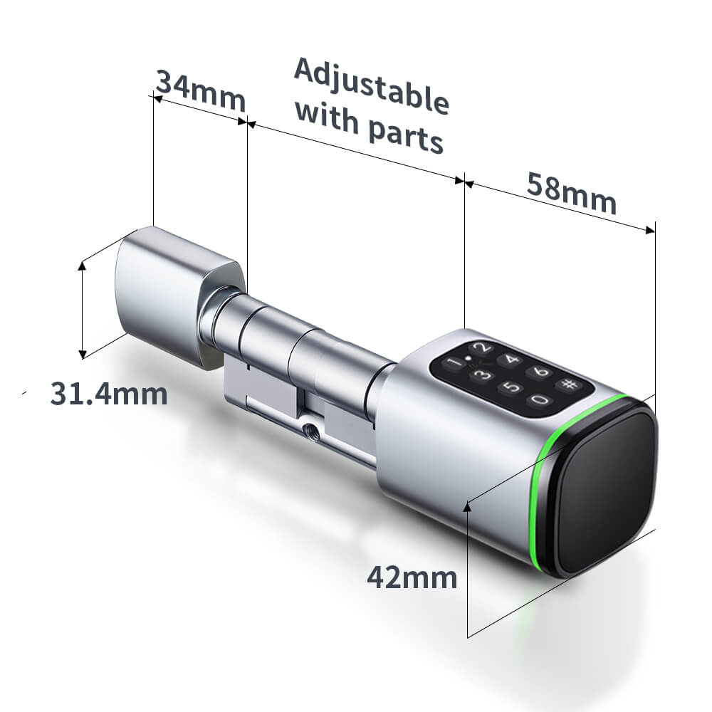 Euro Standard Adjustable Smart Lock Cylinder App Unlock Digital Lock Cylinder - Image 8
