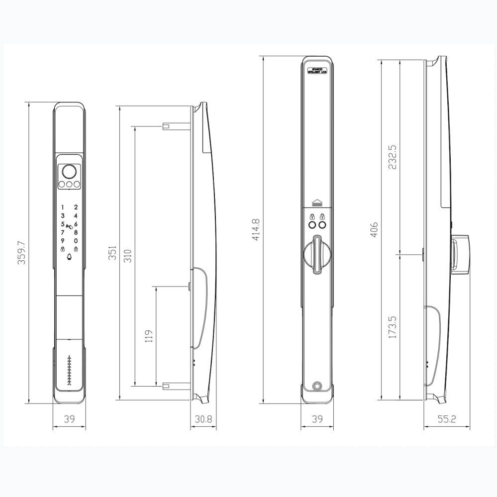 3D Face Recognition Fingerprint Smart Door Lock APP Control Biometric Keyless Entry Outdoor - Image 7