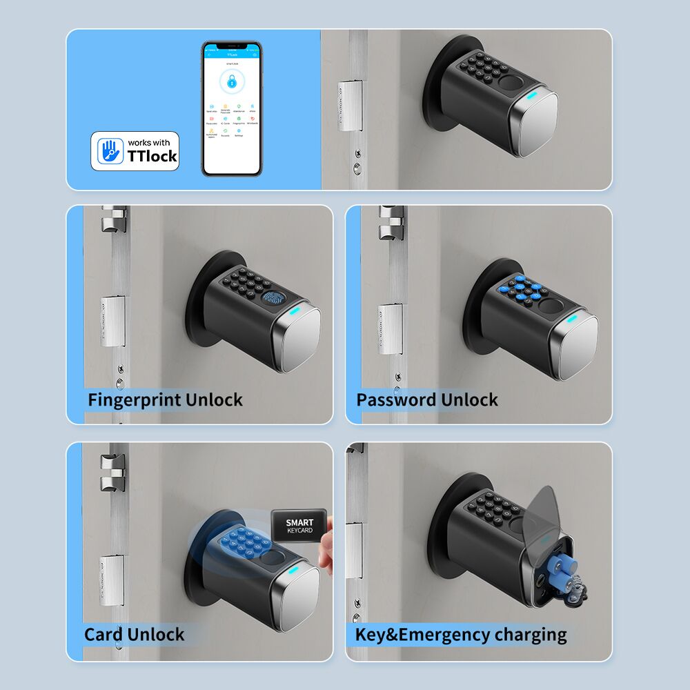 S7 Euro Cylinder Electronic TTLock Bluetooth Fingerprint Digital Lock for Rental Property - Image 8