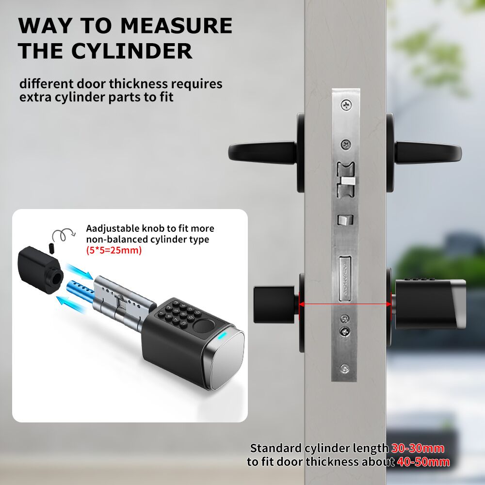 S7 Euro Cylinder Electronic TTLock Bluetooth Fingerprint Digital Lock for Rental Property - Image 6