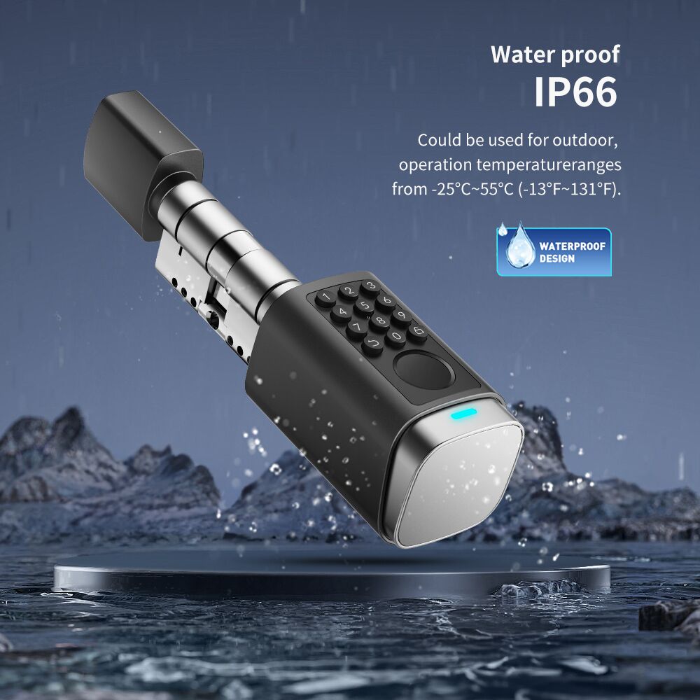 S7 Euro Cylinder Electronic TTLock Bluetooth Fingerprint Digital Lock for Rental Property - Image 2
