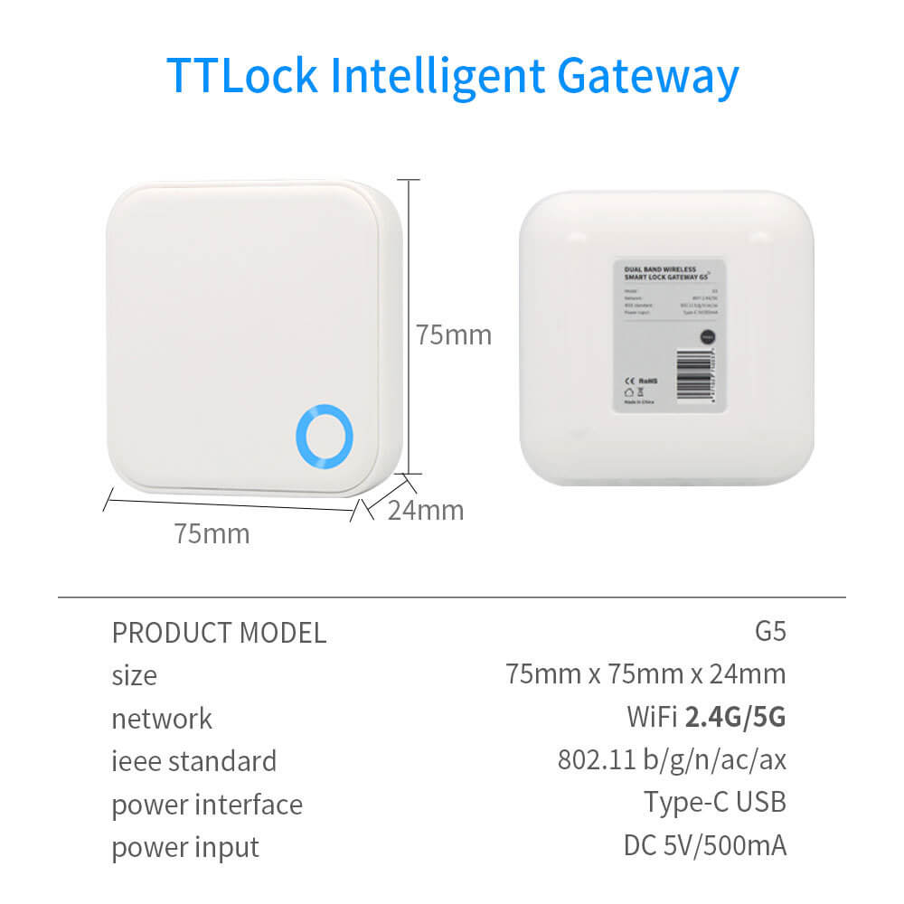 TTLock G5 Smart WiFi Gateway | Dual-Band 2.4G/5G Hub for Remote Lock Management | Works with Alexa & Google Home - Image 3